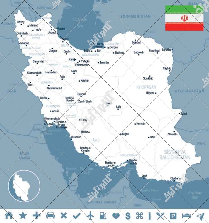 وکتور نقشه استان و شهر های ایران