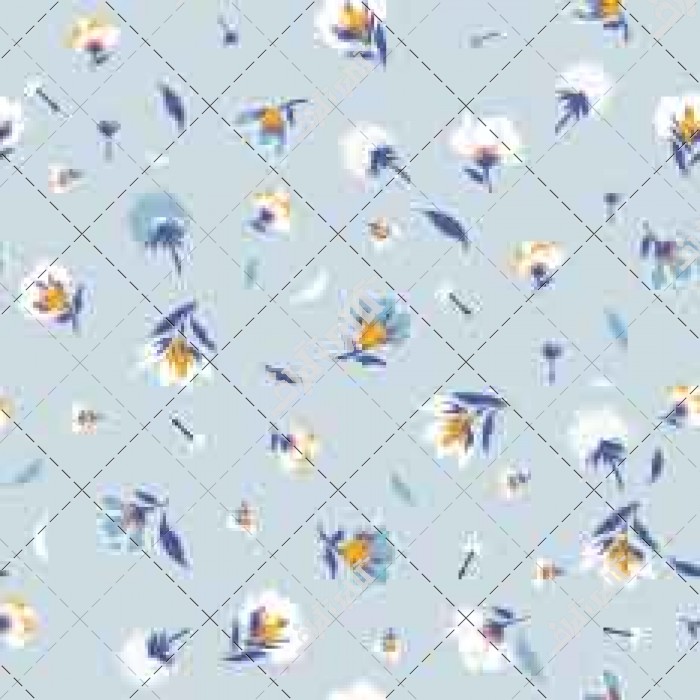 وکتور کاغذ دیواری آبی با گل سفید