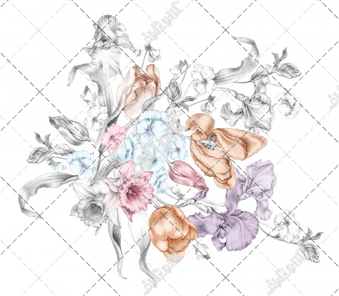 عکس کاغذ دیواری با طرح گل های تزئینی