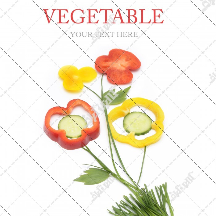 عکس تزئین فلفل دلمه ای و سبزیجات