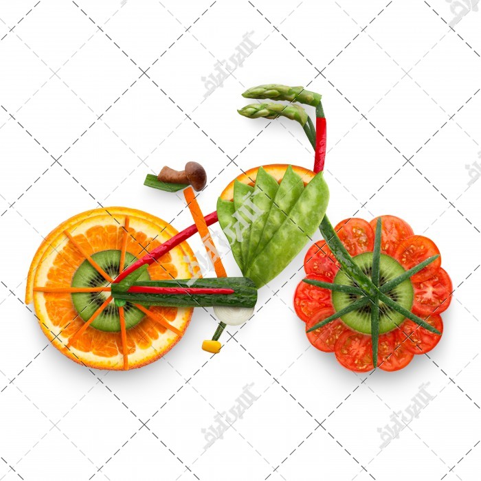 عکس دوچرخه میوه ای با تزئینات میوه